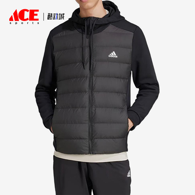 Adidas/阿迪达斯正品男保暖鸭绒外套连帽简约经典夹克外套KF8762