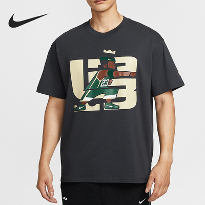 Nike/耐克正品2025男士圆领套头透气印花运动短袖IH8539-045