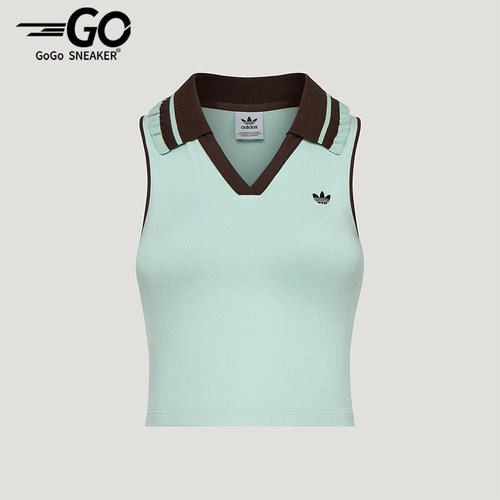 Adidas/阿迪达斯正品三叶草女士时尚针织无袖运动T恤KX6896