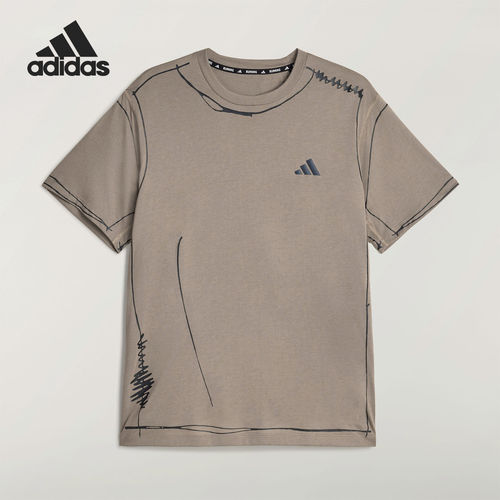 Adidas/阿迪达斯正品夏季男女跑步运动简约柔软短袖T恤KQ7839