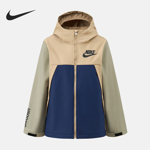 Nike/耐克正品新款儿童卡其蓝色运动休闲连帽夹克IO6149-247
