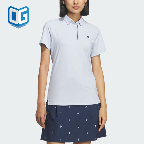 Adidas/阿迪达斯正品新款女浅蓝色经典高尔夫短袖POLO衫KB4724