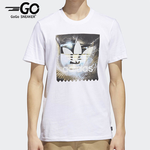 Adidas/阿迪达斯正品三叶草男士印花圆领经典透气运动短袖CF3101