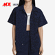 耐克正品 透气新款 男女运动宽松休闲翻领印花衬衫 Nike FN2596 410