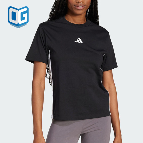 Adidas/阿迪达斯正品2025春季女士经典短款圆领宽松短袖JD0846