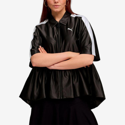 Puma/彪马正品新款女士时尚潮流翻领经典运动休闲衬衫636885-01