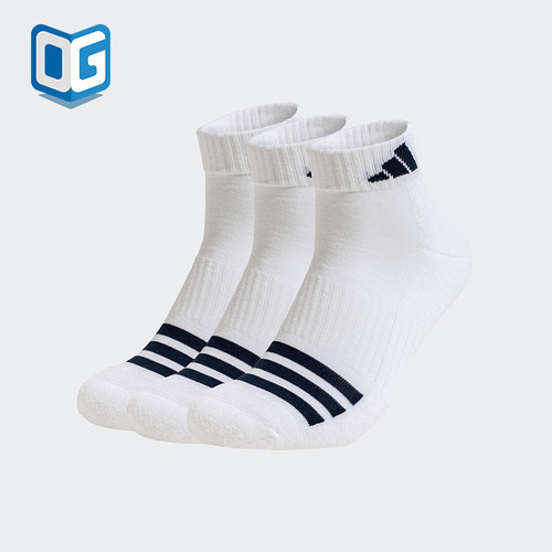 Adidas/阿迪达斯正品SMU KR男女中帮针织袜子三双装JD6568