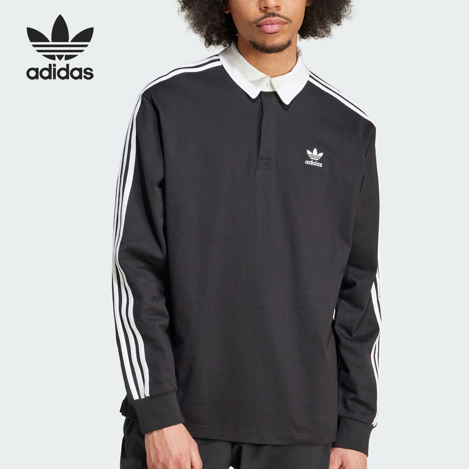 Adidas/阿迪达斯正品三叶草男士翻领户外保暖POLO衫IZ4806