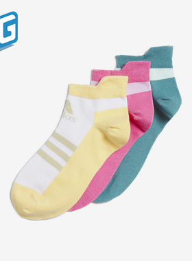 Adidas/阿迪达斯正品休闲专柜夏季新款儿童时尚短袜三双装IM5210