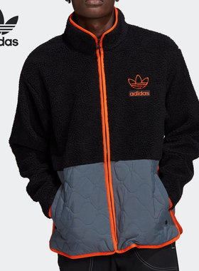 Adidas/阿迪达斯官方正品三叶草男子秋冬款羊羔绒保暖外套 H09361