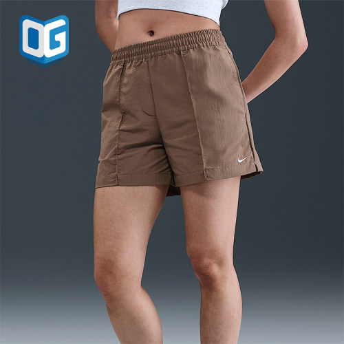 Nike/耐克正品纯色松紧腰三分休闲短裤新款经典女短裤FV6623-233
