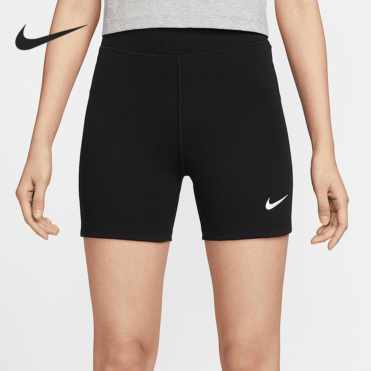 Nike/耐克正品2025夏季款女士高腰骑行针织短裤HJ1020-010
