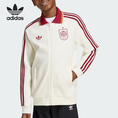 Adidas/阿迪达斯正品三叶草大童经典翻领拉链长袖夹克外套JZ2248