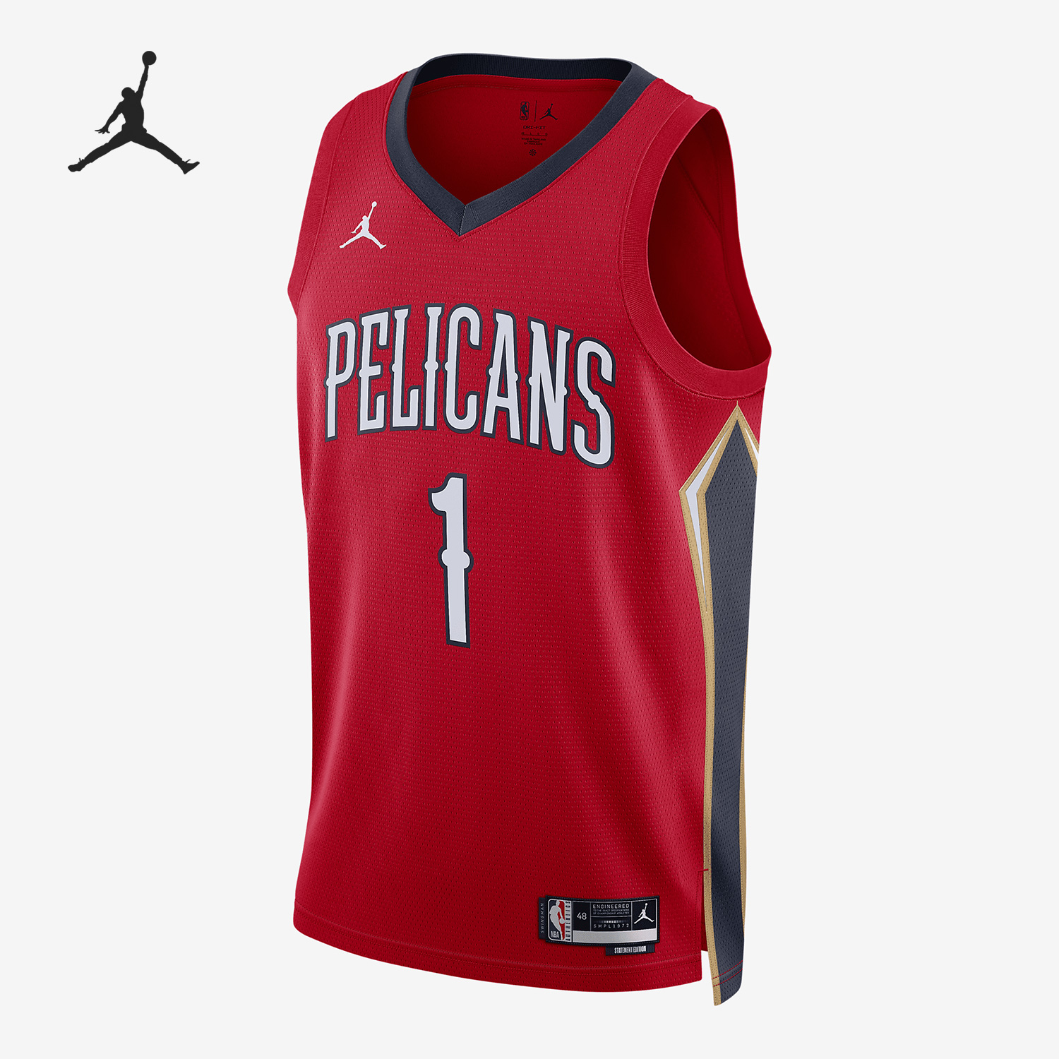 Nike/耐克官方正品Air Jordan男子新奥尔良鹈鹕队球衣DO9535-658