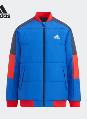 Adidas/阿迪达斯正品2025小童宽松保暖双面穿运动棉服HY0564