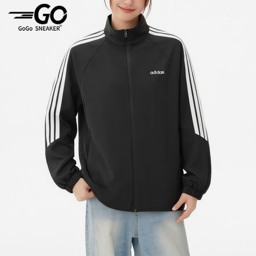 Adidas/阿迪达斯正品新款女士运动保暖经典拉链跑步外套KQ5370