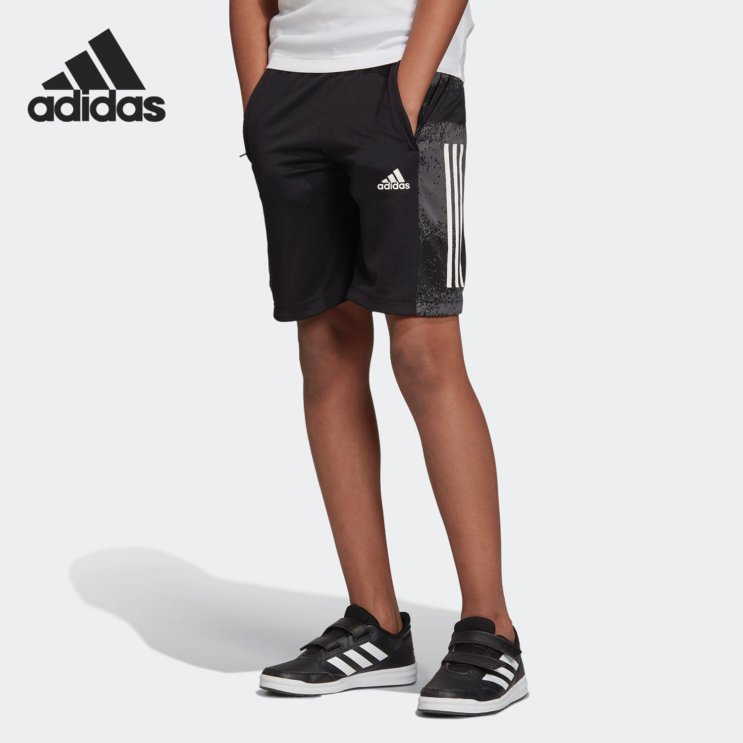 Adidas/阿迪达斯正品童装当季新款男大童松紧腰带运动短裤 DV1391