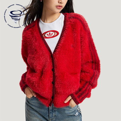 Adidas/阿迪达斯正品三叶草女士休闲时尚毛绒针织开衫外套KT3171
