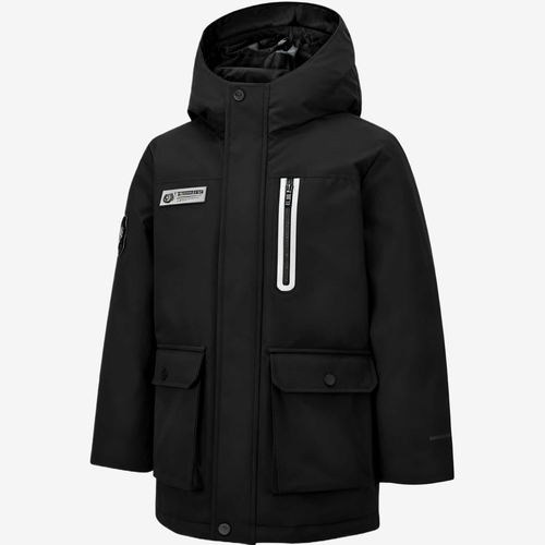 Skechers斯凯奇正品小暖宝系列儿童连帽中长羽绒服P425B024-0018