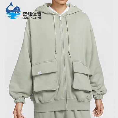 耐克女士口袋连帽宽松休闲外套