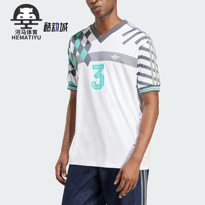 Adidas/阿迪达斯正品三叶草男士运动经典印花V领球衣短袖KD4870图片