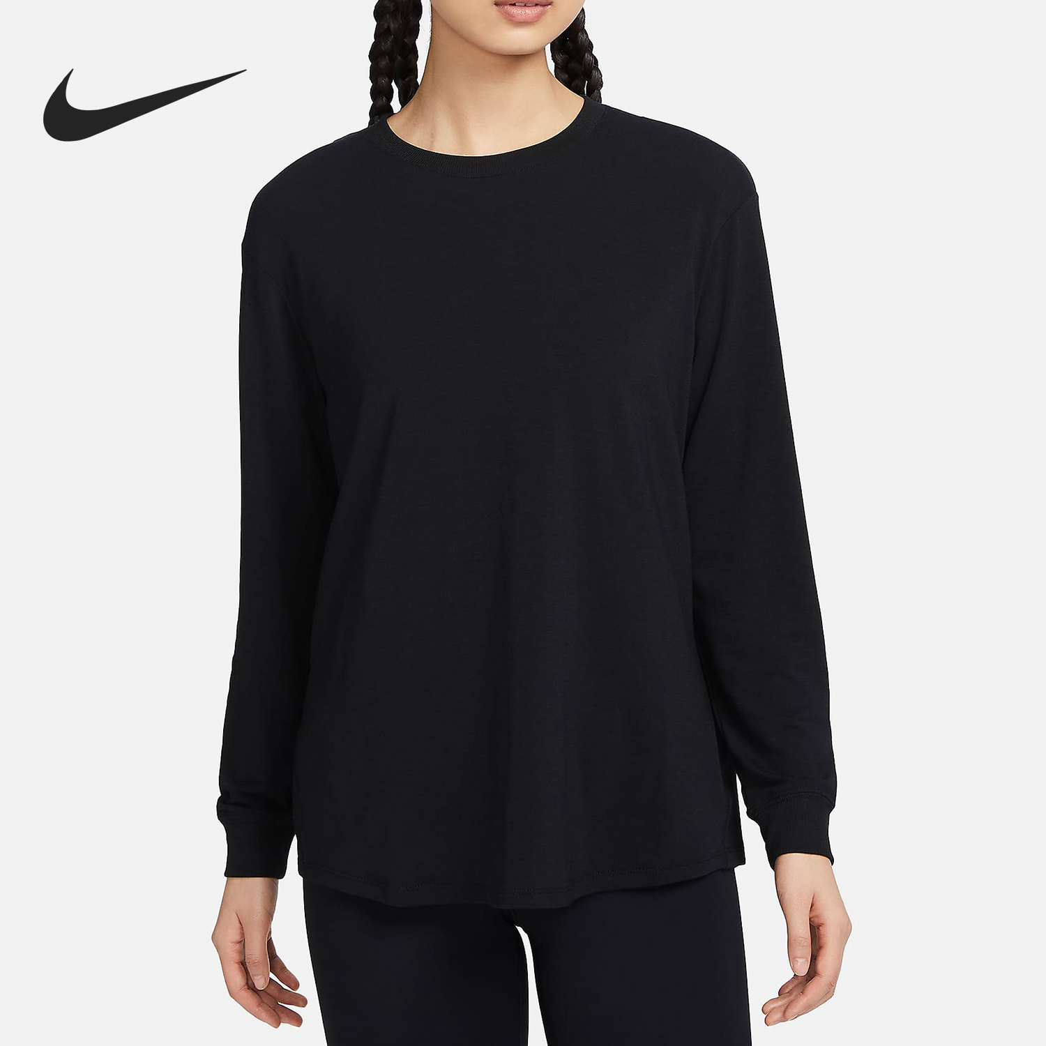 Nike/耐克官方正品新款女士圆领宽松休闲运动长袖T恤FN2818-010