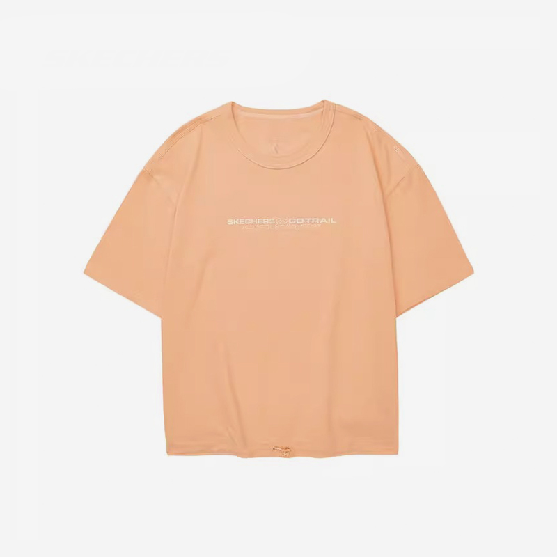 Skechers/斯凯奇正品2024新款女士宽松时尚圆领休闲短袖T恤