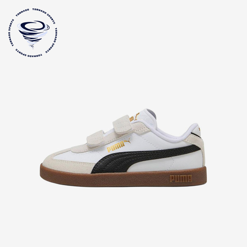 Puma/彪马正品ClubIIEra时尚白黑金儿童经典白黑色板鞋402307-02