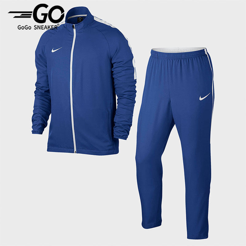 Nike/耐克 正品足球男子长袖跑步训练服运动立领套装 844330-480