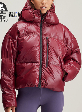 Adidas/阿迪达斯正品新款女士短款保暖连帽面包棉服IW3843