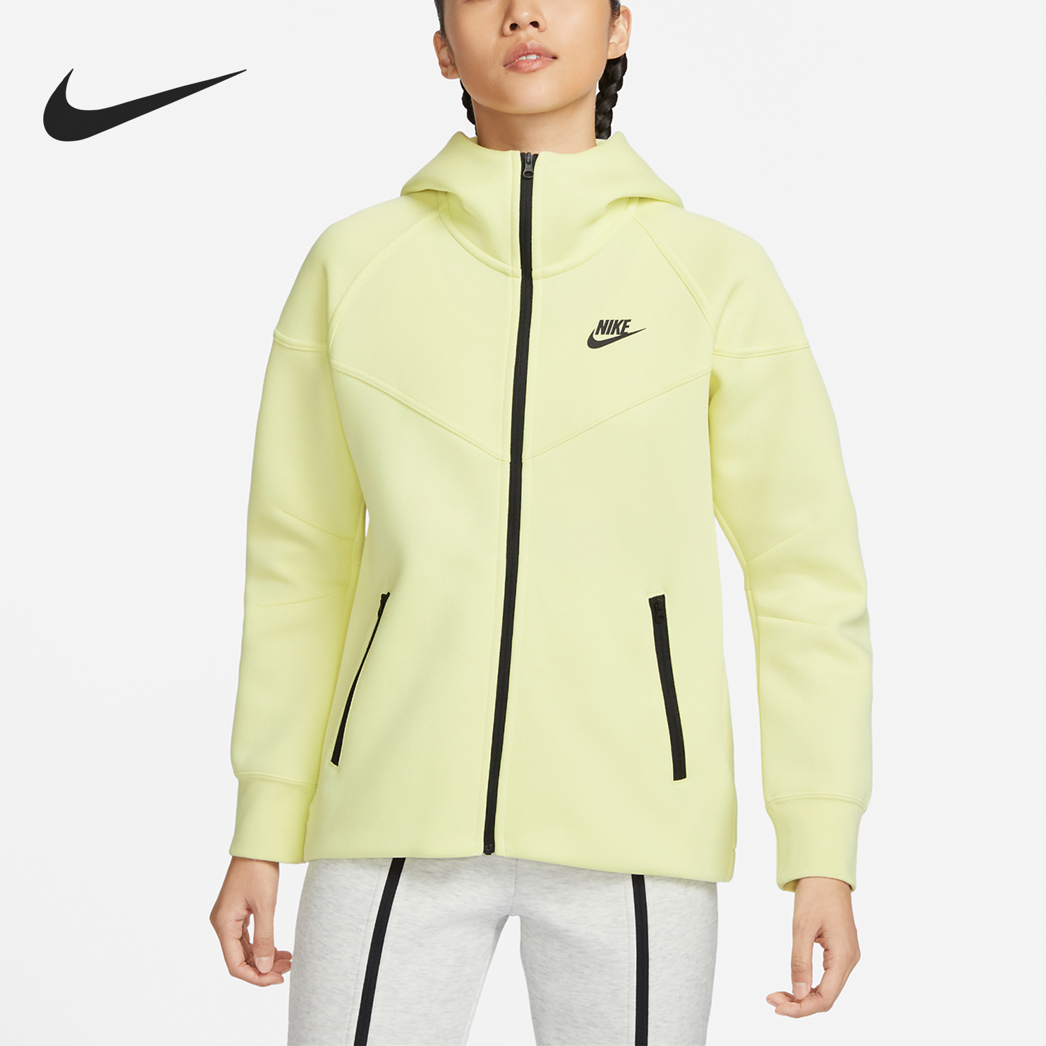 Nike/耐克官方正品当季女士连帽宽松针织休闲外套FB8339-331