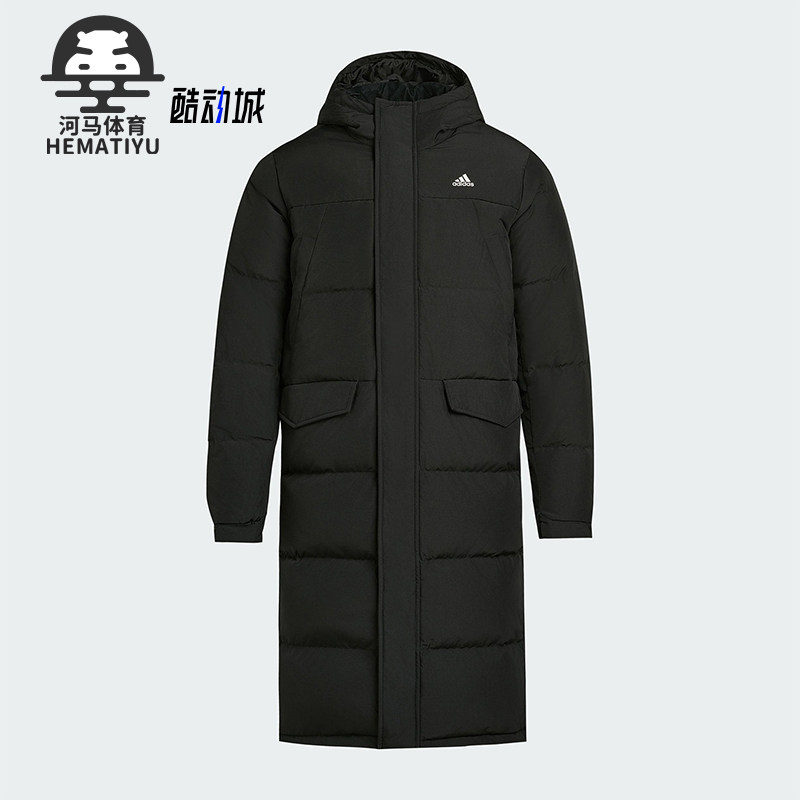 Adidas/阿迪达斯正品冬季男女连帽保暖长款运动休闲羽绒服KF6748