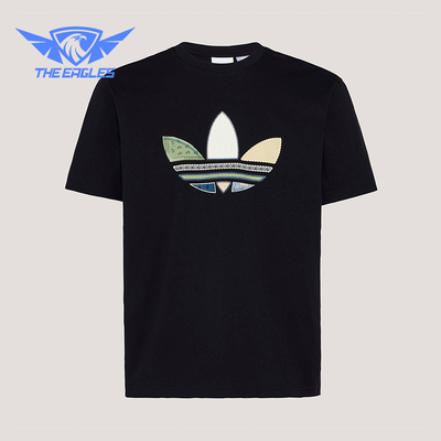 Adidas/阿迪达斯正品三叶草男士松弛感宽松经典日常印花T恤KW5671