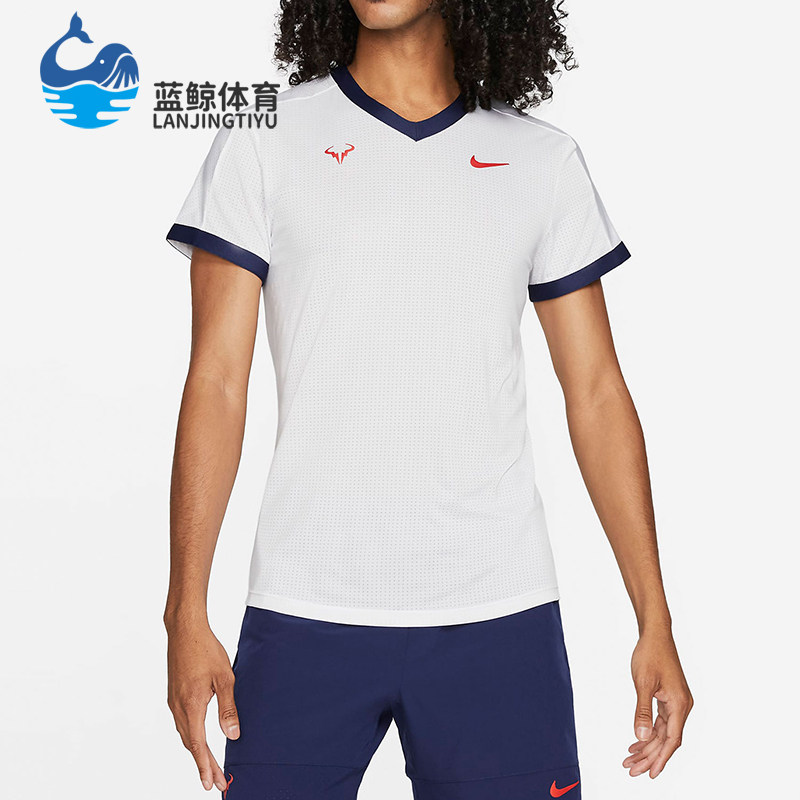 Nike/耐克正品新款女白蓝色网球训练经典轻盈网球T恤CV2803-101