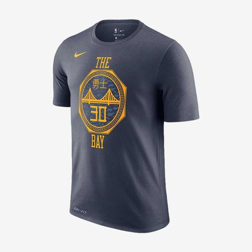 Nike耐克正品金州勇士队库里男印花休闲运动短袖T恤AO0887-477