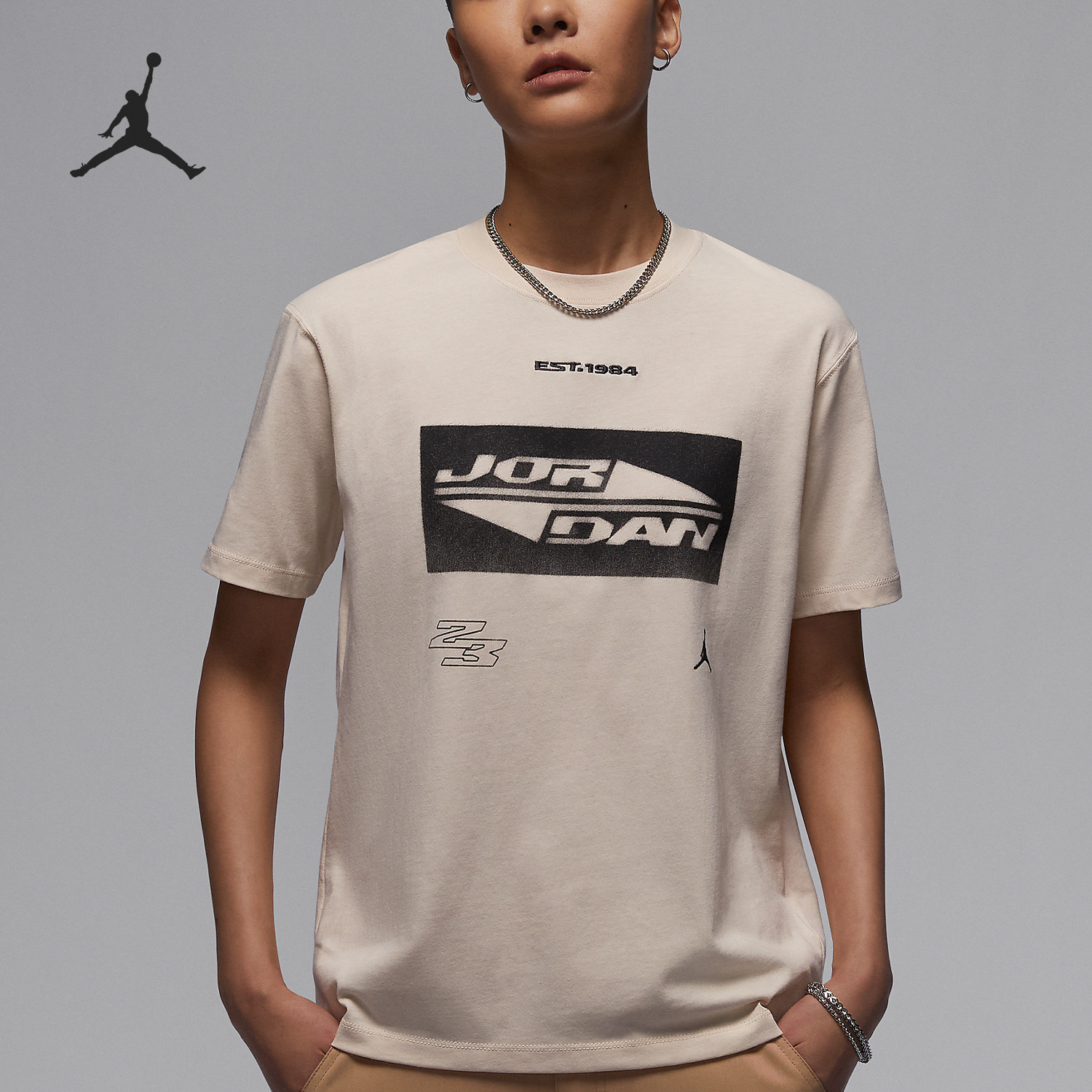 Nike/耐克正品JORDAN女士休闲印花柔软运动短袖T恤FV7135-203
