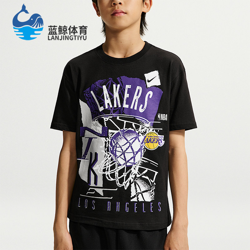 Nike/耐克正品Courtside  NBA 大童复古风经典短袖T恤IV0470-010