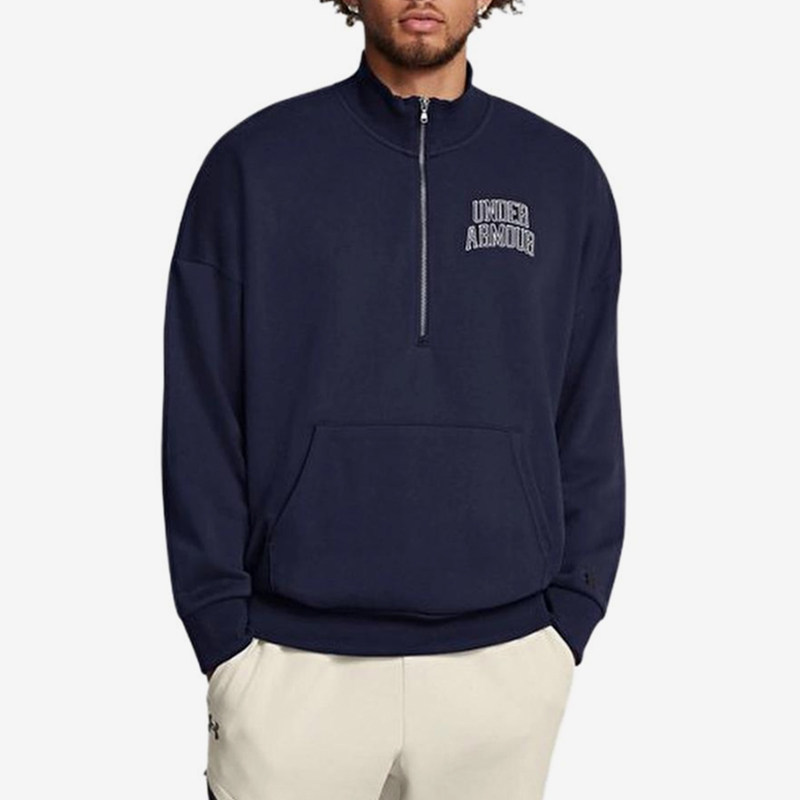 UA/安德玛正品Icon HWT Terry OS 1/2 Zip男士卫衣1386550-410
