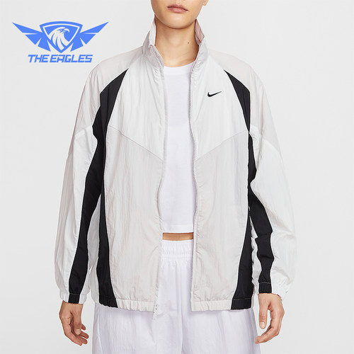 Nike/耐克正品2025女士梭织宽松休闲拼接透气立领外套HV4030-078