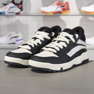 李宁正品惟吾 MID男子轻便柔软回弹耐磨中帮经典休闲鞋AGCU155-3