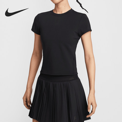 Nike/耐克正品Dri-FIT女士透气针织休闲修身短袖HQ2995-010