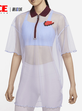 Nike/耐克正品2025女士日常翻领套头透气网纱连衣裙DD4526-580