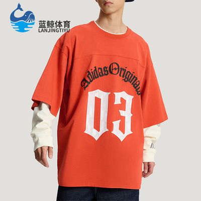 Adidas/阿迪达斯正品三叶草男士亲肤宽松个性时尚印花T恤KR0407