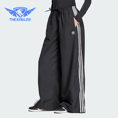 Adidas/阿迪达斯正品三叶草时尚女士经典宽松梭织阔腿裤JD3390