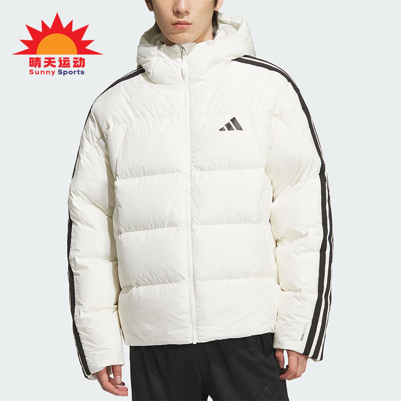 Adidas/阿迪达斯正品3S PUFF D JKT男士连帽保暖日常羽绒服KC2494