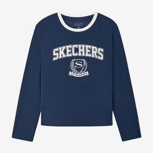 Skechers斯凯奇正品儿童款风尚系列圆领长袖T恤L325W005-029Y