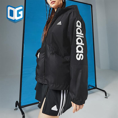 Adidas/阿迪达斯正品W LIN WB女士宽松经典连帽图案外套H07842