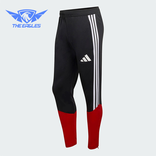 Adidas/阿迪达斯正品2025冬季款男士耐穿修身拼接足球长裤KB4442