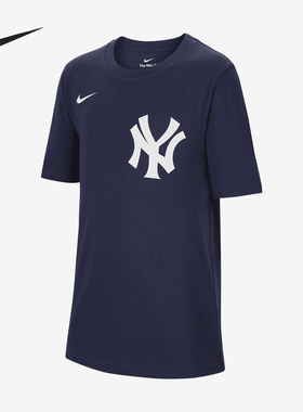 Nike/耐克正品MLB 大童男孩圆领宽松运动短袖T恤HM3816-410