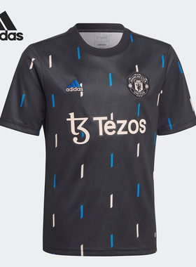 Adidas/阿迪达斯正品曼联大童足球运动热身短袖球衣HT4310